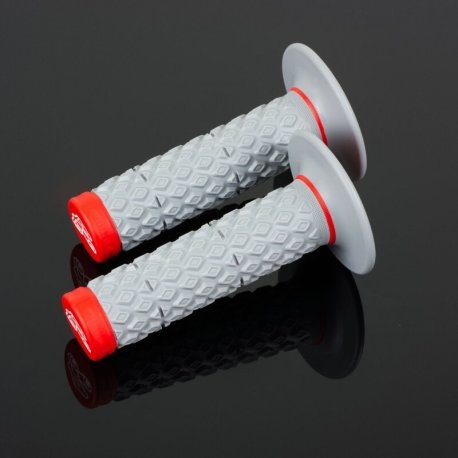 Puños RENTHAL MX Dual Glue-On Comfort gris-rojo