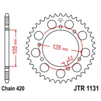 Kit de cadena JT/JT 420HDR 11/53 Standard - Corona standard 1131 APRILIA SX 50 2014-2017