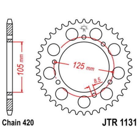 Kit de cadena JT/JT 420HDR 11/53 Standard - Corona standard 1131 APRILIA SX 50 2014-2017