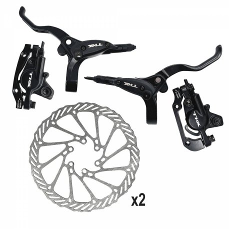 Kit freno disco hidráulico Tekmax HD04 (frenos+manetas+discos+cables)