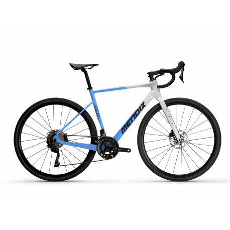 Bicicleta gravel carbono mendiz G11SB.06X2 Blanco mate-azul mate letras negras