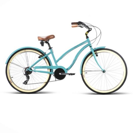 BICICLETA BEACH CRUISER 26" VERDE 6 VEL SHIMANO JL-WENTI