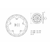 Disco de freno delantera BREMBO Serie Oro redondo fijo 168B407D7