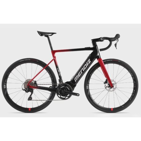 Bicicleta ebike carretera mendiz EF4.05 di2 negro-granate