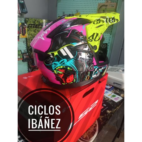 Casco LS2 MX708 Fast II Gorilla Purple H-V Yellow talla L EN STOCK