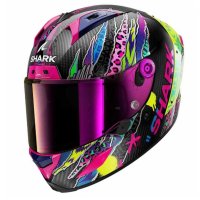 CASCO SHARK INTEGRAL AERON FAWN NEGRO-ROSA-AZUL