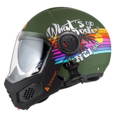 CASCO MODULAR NZI MINIMOD DUO RAINBOW GREENBLACK&SILVER MATT