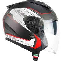 casco jet CGM DNA 136G NEGRO ROJO