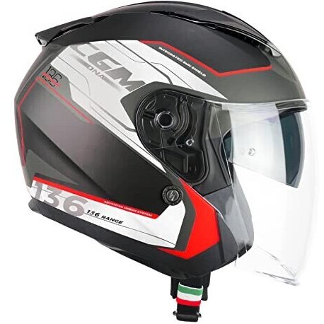 casco jet CGM DNA 136G NEGRO ROJO