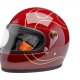 casco biltwell GRINGO S GLOSS GARNET RED W/ FLAMES