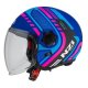 casco jet nzi RINGWAY 2 DUO CONNECTED BLUE&PINK&BLUE MATT