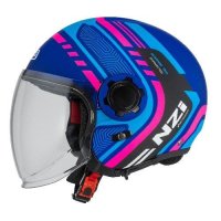 casco jet nzi RINGWAY 2 DUO CONNECTED BLUE&PINK&BLUE MATT