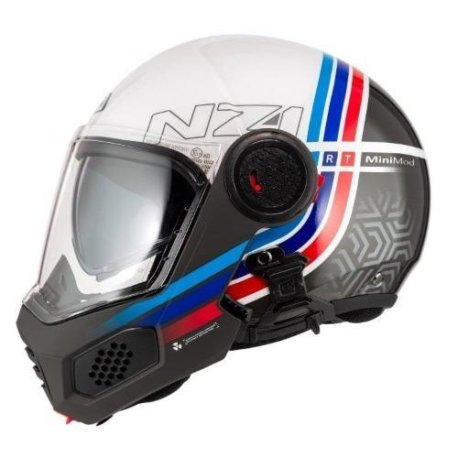 casco modular nzi MINIMOD DUO WATSON WHITEBLACK&POWER
