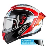 casco integral nzi trendy 3 STREAM RAPID WHITE&RED&BLUE&RED S CLEAR + TINTED VISOR