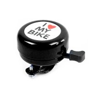 TIMBRE METALICO,RIM-RIM, NEGRO "I LOVE MY BIKE"