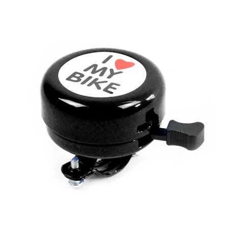 TIMBRE METALICO,RIM-RIM, NEGRO "I LOVE MY BIKE"