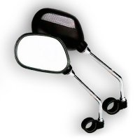 PAR ESPEJOS METALICOS, VARILLA CROMADA