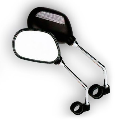 PAR ESPEJOS METALICOS, VARILLA CROMADA