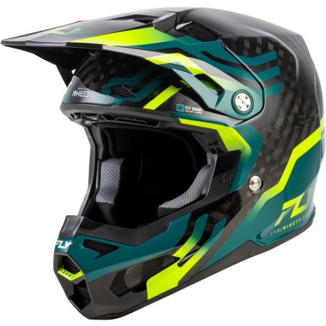 Casco FLY RACING Formula S Carbon Byte - Black Carbon/Teal/Lime