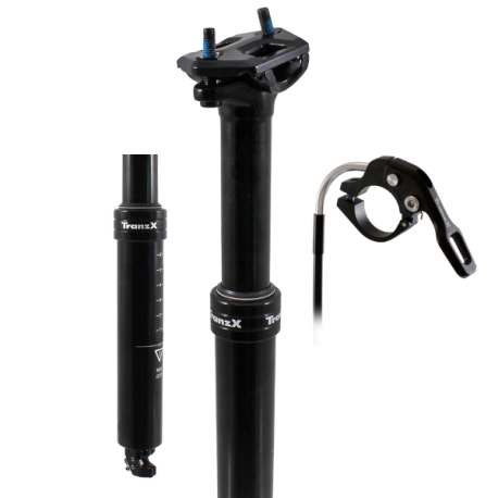 TIJA DE SILLÍN TELESCÓPICA TRANZX CABLE INTERNO SHORT SB0 - 31.6 X 299 MM, RECORRIDO 80 MM
