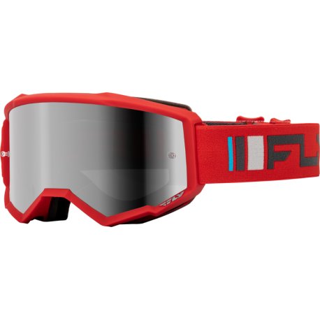 Gafas FLY RACING Zone - Rojo / Antracita - Lente Silver Mirror / Ahumado