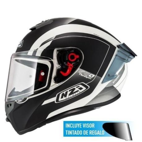 casco nzi TRENDY 3 STREAM ELEGANCE WHITE&BLACK&TINTED S MATT CLEAR + TINTED VISOR