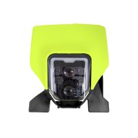 Careta con faro LED RACETECH amarillo fluor-negro R-MASKHSQGF01