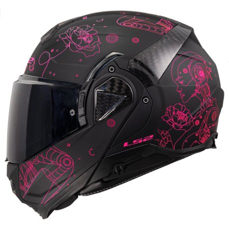 Casco LS2 Modular FF910 Advant II Sophia negro-rosa talla M