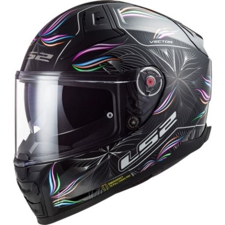 Casco LS2 Integral FF811 Vector II Tropical Negro-Blanco
