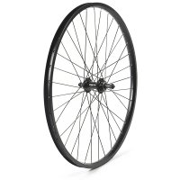 RUEDA TRASERA 26" NEGRA, PERFIL 20MM ALUMINIO PIÑON ROSCA, 36 H C/CIERRE
