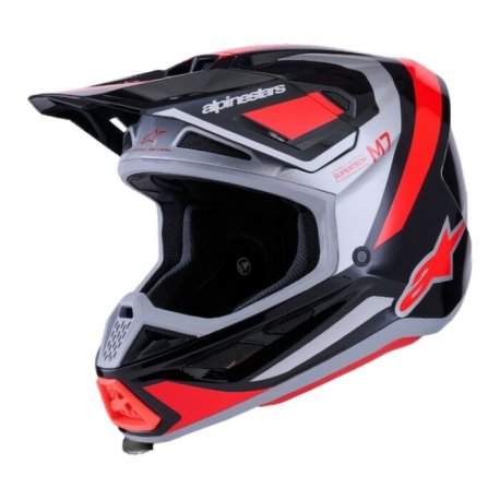 casco alpinestars S-M7 Rise negro-rojo