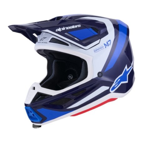 casco alpinestars S-M7 Rise azul-blanco