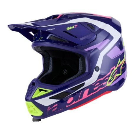 casco alpinestars sm7 deed morado-rosa