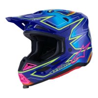 casco alpinestars sm7 cast azul-rosa