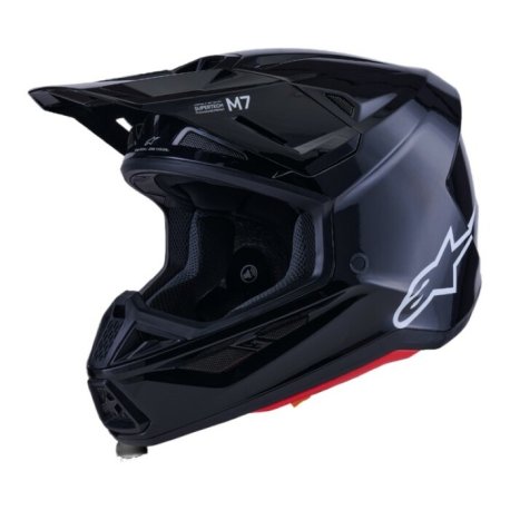 casco alpinestars S-M7 solid negro brillo