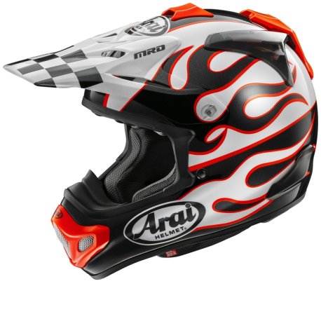Casco ARAI MX-V EVO Flame White CONSULTANOS PROMOCIONES MEJOR PRECIO GARANTIZADO