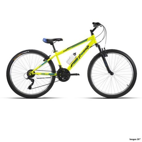 BICI 24" ACERO C/SUSP AMARILLO 1x7 SHIMANO