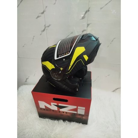 Liquidacion casco modular NZI combi 2 duo negro-amarillo talla S
