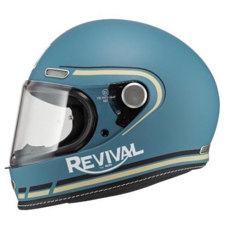 casco integral nzi revival profilo SKYBLUE&BLACK MATT