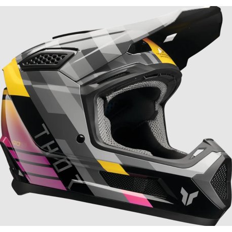 casco cross thor fleet camber gris-rosa