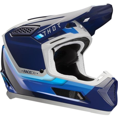casco motocross thor fleet defy azul-gris