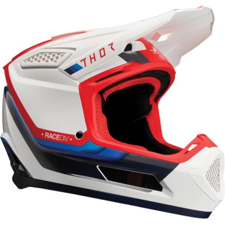 casco cross thor fleet defy blanco-rojo-azul