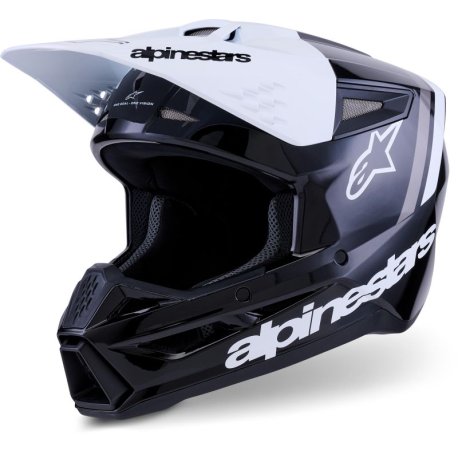 casco cross alpinestars SM3 Radium blanco-negro-gris