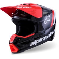 casco cross alpinestars SM3 Radium negro-rojo
