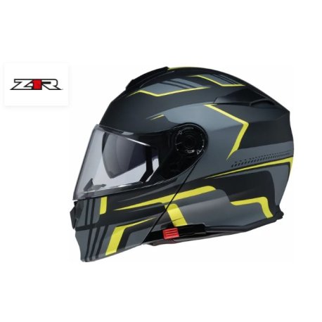 casco modular zir solaris negro-gris-amarillo