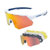 Gafas Rockbross Polarizadas + Kit 4 Lentes montura blanca