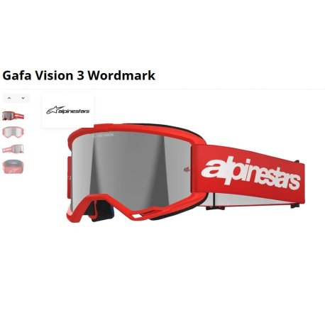 gafas alpinestars Vision 3 Wordmark red