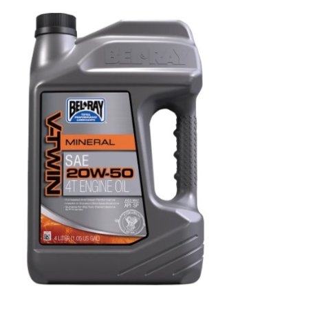 Aceite de motor bel-ray mineral 4 tiempos V-Twin 20W50 4 Litros