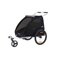 REMOLQUE PARA BICICLETAS INFANTIL COASTER XT NEGRO, 2 PLAZAS