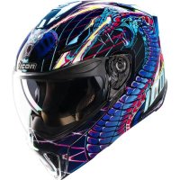 casco modular icon Threshold lazer cobra blue